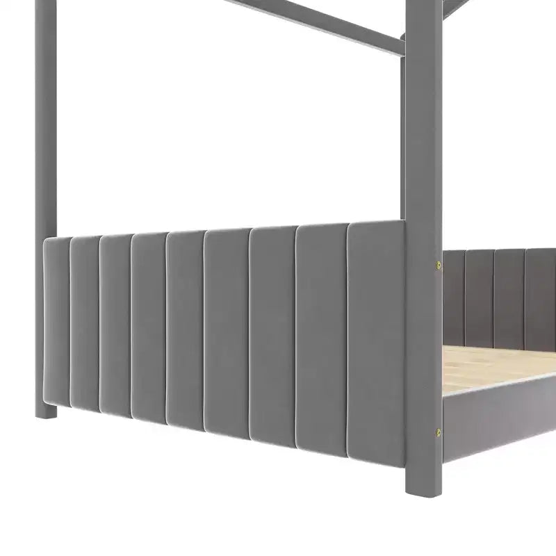 Velvet House Bed for Kids' Room, Gray