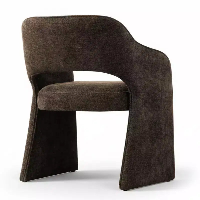 Chaises de salle à manger modernes de 8 pièces, sièges de cuisine entièrement rembourrés en tissu, chaises de salle à manger avec accoudoir intégré et piètement design
