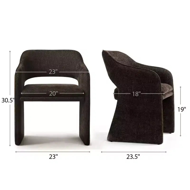 Chaises de salle à manger modernes de 8 pièces, sièges de cuisine entièrement rembourrés en tissu, chaises de salle à manger avec accoudoir intégré et piètement design