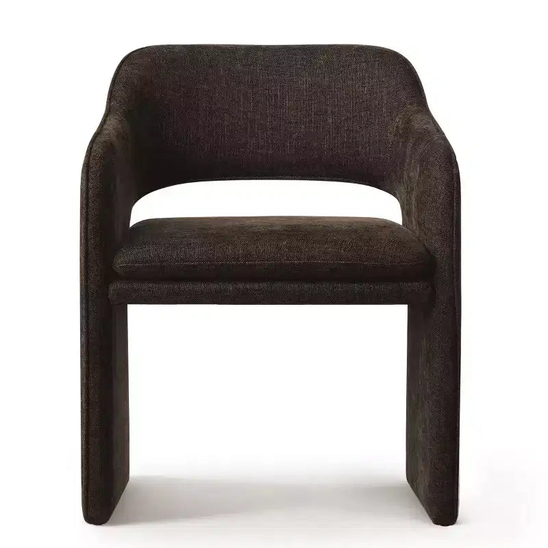 Chaises de salle à manger modernes de 8 pièces, sièges de cuisine entièrement rembourrés en tissu, chaises de salle à manger avec accoudoir intégré et piètement design