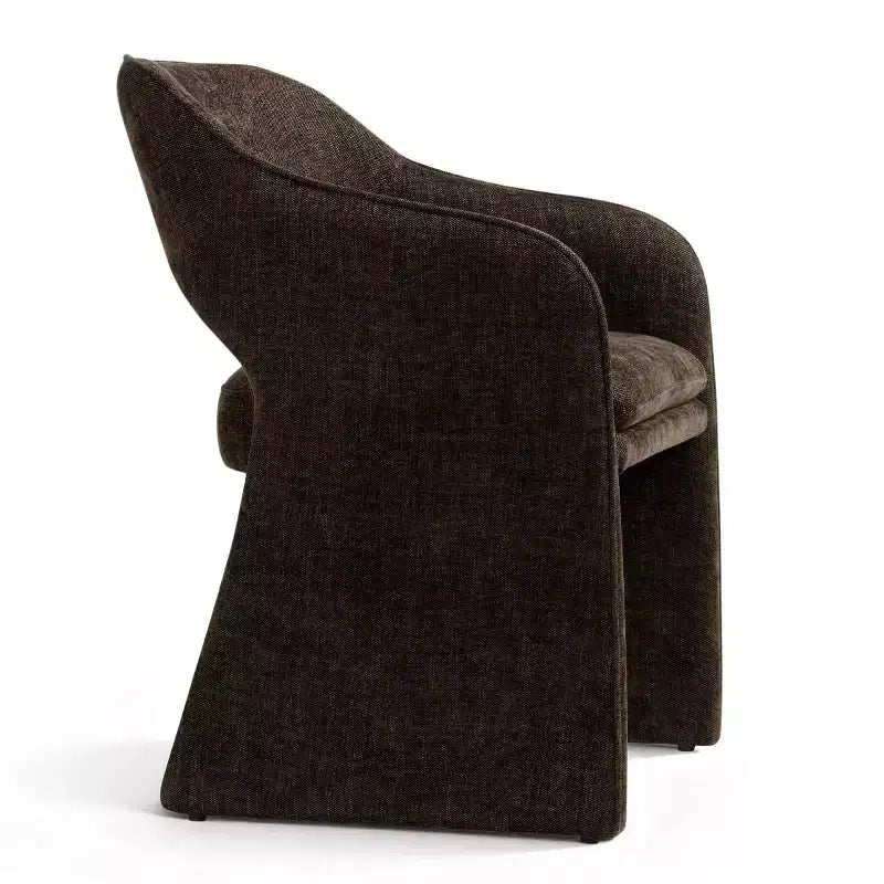 Chaises de salle à manger modernes de 8 pièces, sièges de cuisine entièrement rembourrés en tissu, chaises de salle à manger avec accoudoir intégré et piètement design
