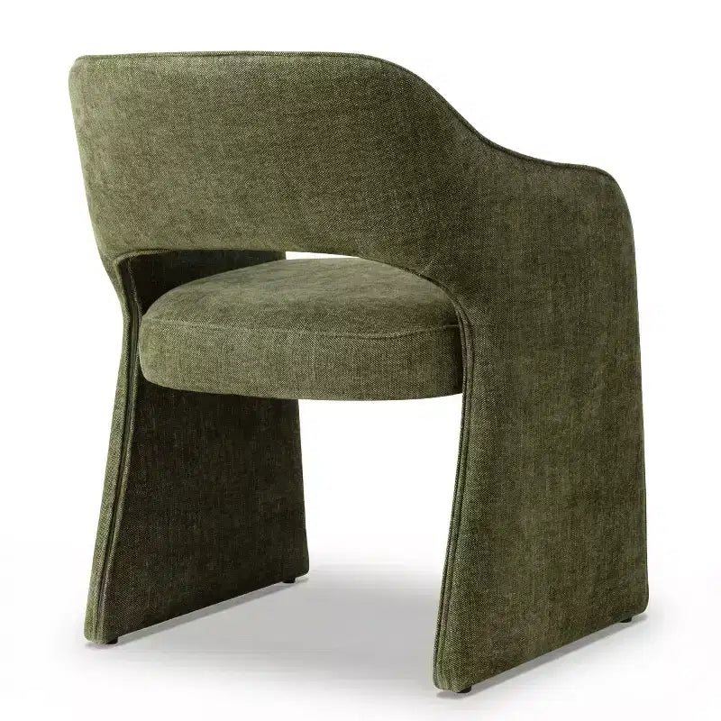 Chaises de salle à manger modernes de 8 pièces, sièges de cuisine entièrement rembourrés en tissu, chaises de salle à manger avec accoudoir intégré et piètement design