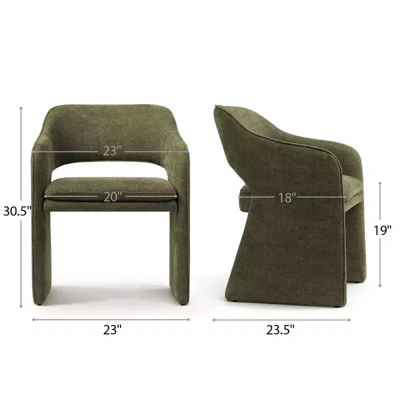 Chaises de salle à manger modernes de 8 pièces, sièges de cuisine entièrement rembourrés en tissu, chaises de salle à manger avec accoudoir intégré et piètement design