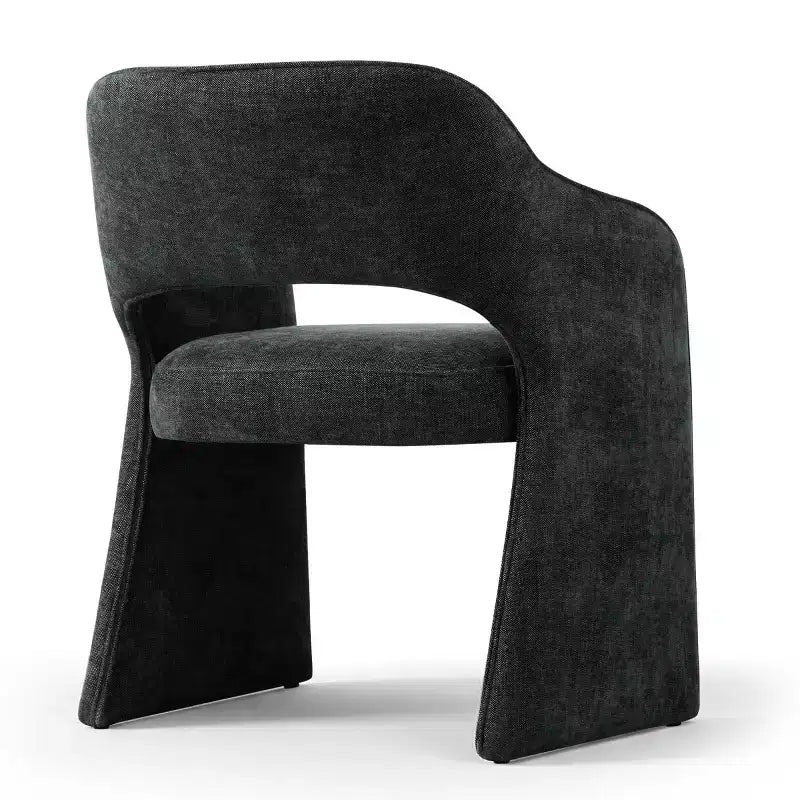 Chaises de salle à manger modernes de 8 pièces, sièges de cuisine entièrement rembourrés en tissu, chaises de salle à manger avec accoudoir intégré et piètement design