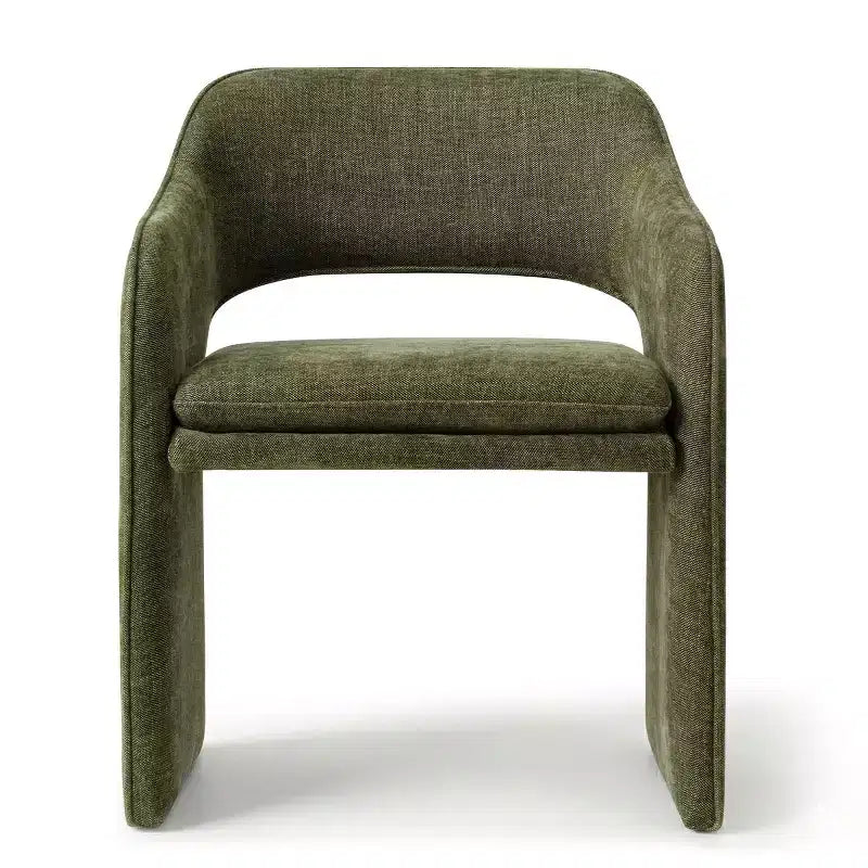 Chaises de salle à manger modernes de 8 pièces, sièges de cuisine entièrement rembourrés en tissu, chaises de salle à manger avec accoudoir intégré et piètement design