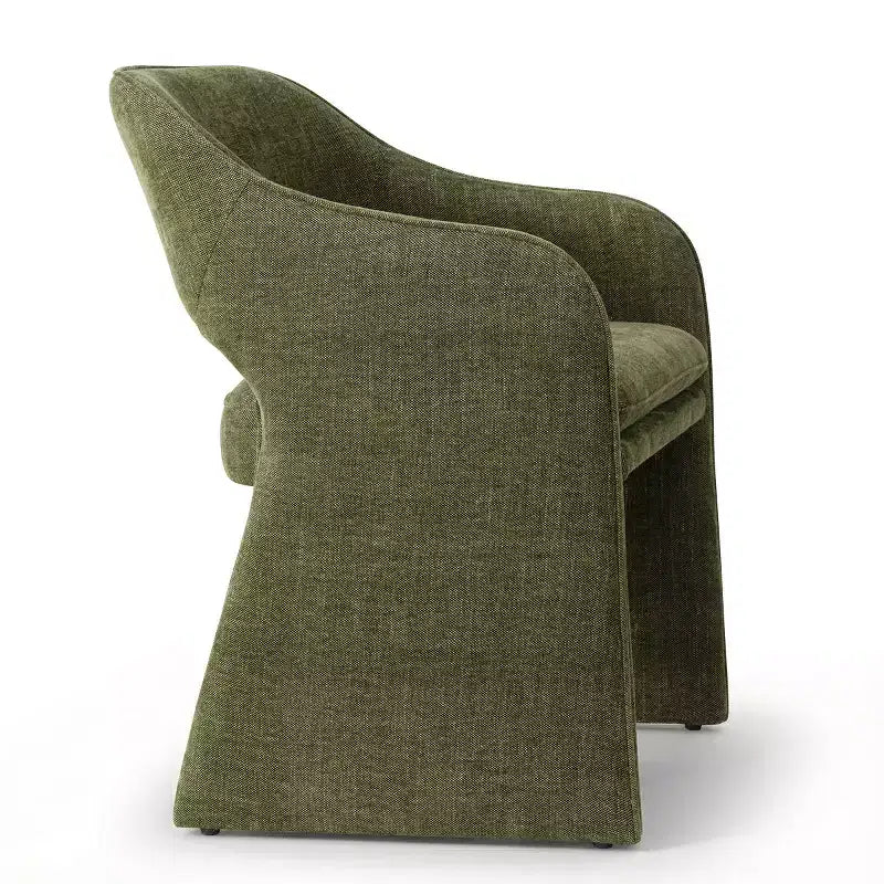 Chaises de salle à manger modernes de 8 pièces, sièges de cuisine entièrement rembourrés en tissu, chaises de salle à manger avec accoudoir intégré et piètement design