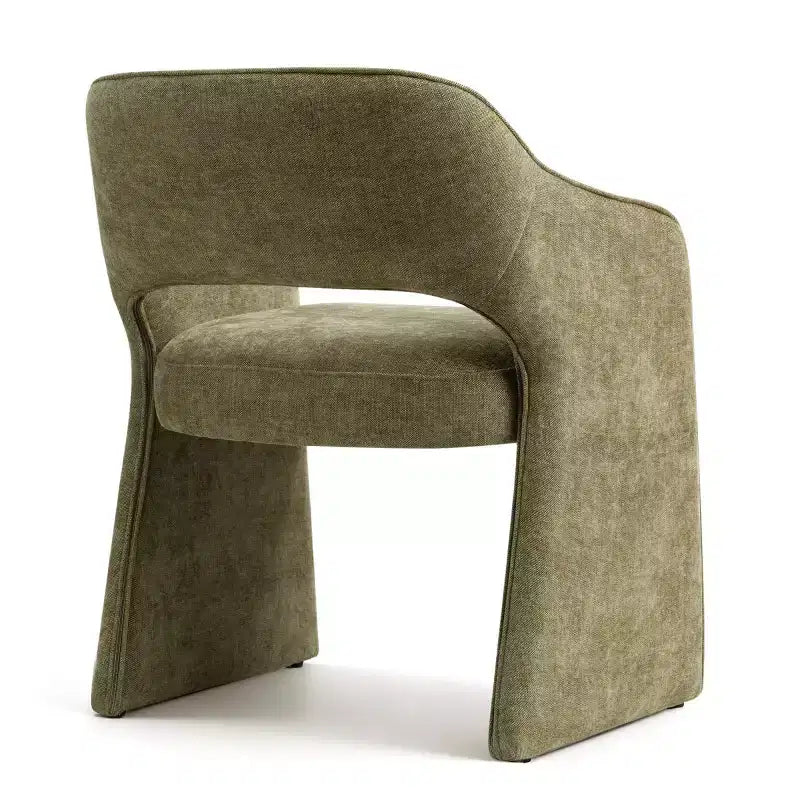 Chaises de salle à manger modernes de 8 pièces, sièges de cuisine entièrement rembourrés en tissu, chaises de salle à manger avec accoudoir intégré et piètement design