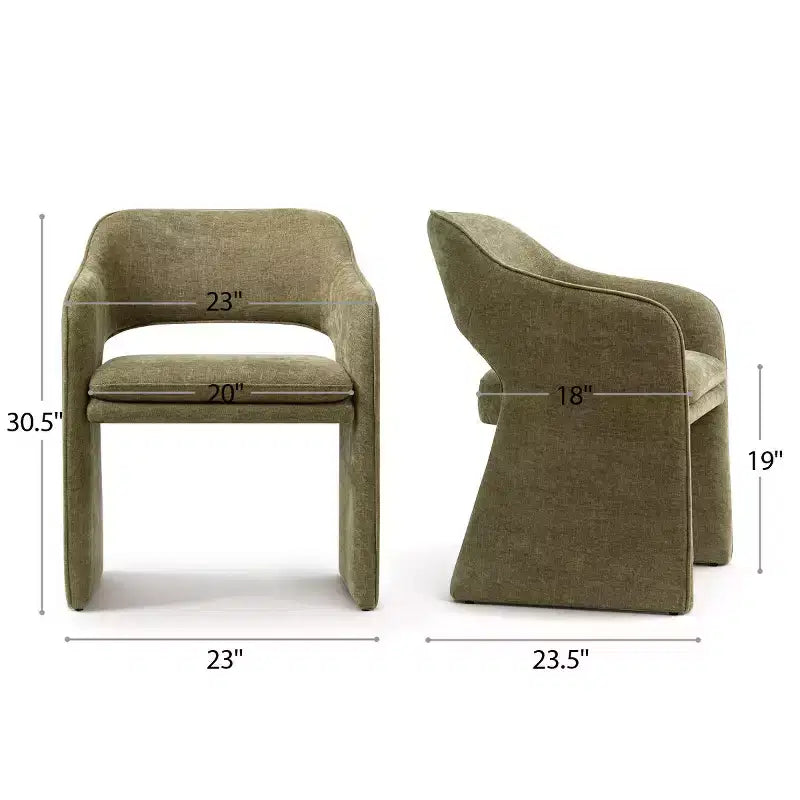 Chaises de salle à manger modernes de 8 pièces, sièges de cuisine entièrement rembourrés en tissu, chaises de salle à manger avec accoudoir intégré et piètement design