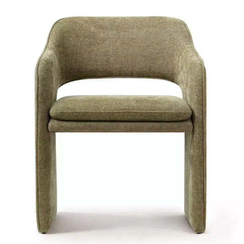 Chaises de salle à manger modernes de 8 pièces, sièges de cuisine entièrement rembourrés en tissu, chaises de salle à manger avec accoudoir intégré et piètement design