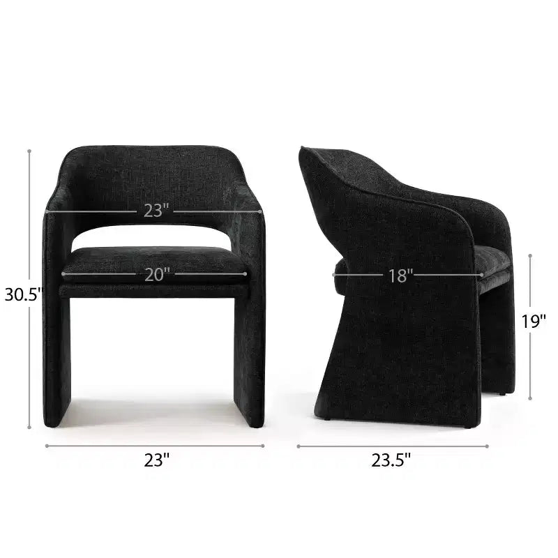 Chaises de salle à manger modernes de 8 pièces, sièges de cuisine entièrement rembourrés en tissu, chaises de salle à manger avec accoudoir intégré et piètement design