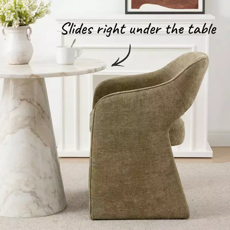 Chaises de salle à manger modernes de 8 pièces, sièges de cuisine entièrement rembourrés en tissu, chaises de salle à manger avec accoudoir intégré et piètement design