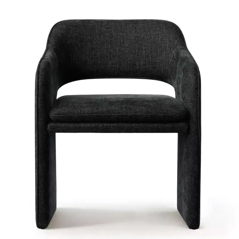 Chaises de salle à manger modernes de 8 pièces, sièges de cuisine entièrement rembourrés en tissu, chaises de salle à manger avec accoudoir intégré et piètement design