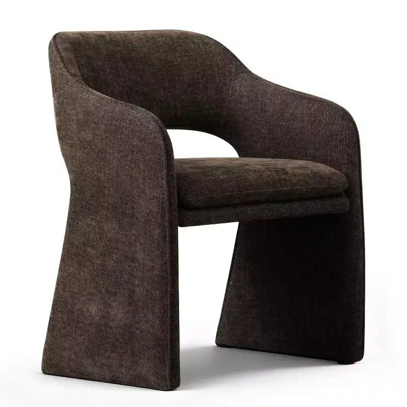 Chaises de salle à manger modernes de 8 pièces, sièges de cuisine entièrement rembourrés en tissu, chaises de salle à manger avec accoudoir intégré et piètement design
