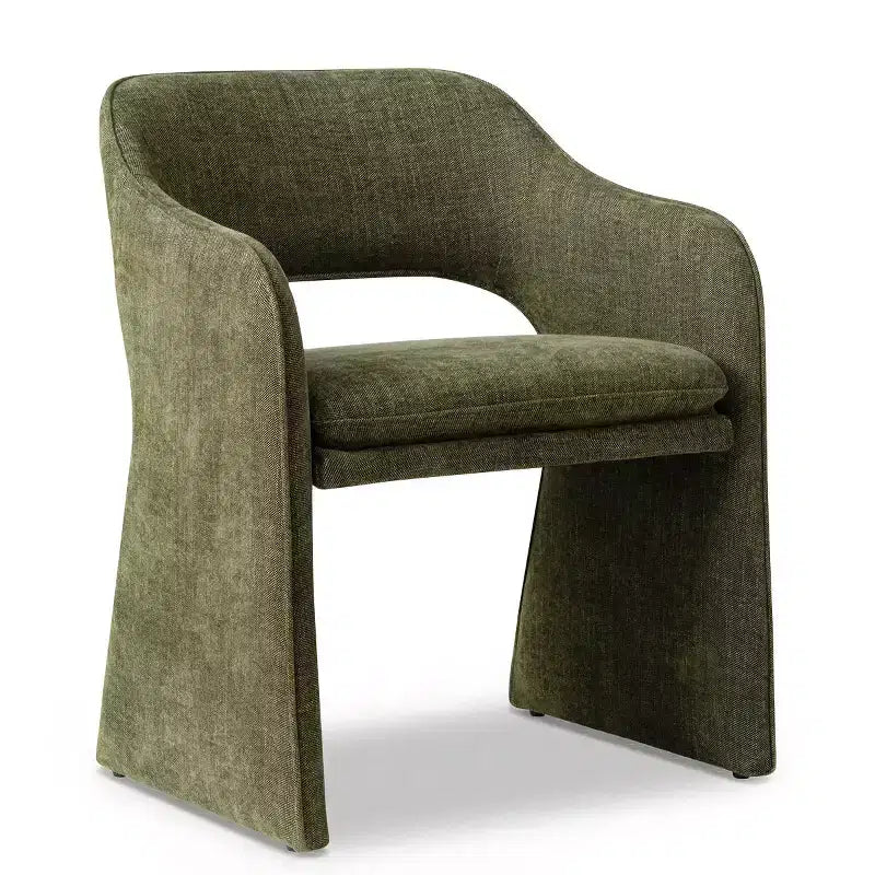 Chaises de salle à manger modernes de 8 pièces, sièges de cuisine entièrement rembourrés en tissu, chaises de salle à manger avec accoudoir intégré et piètement design