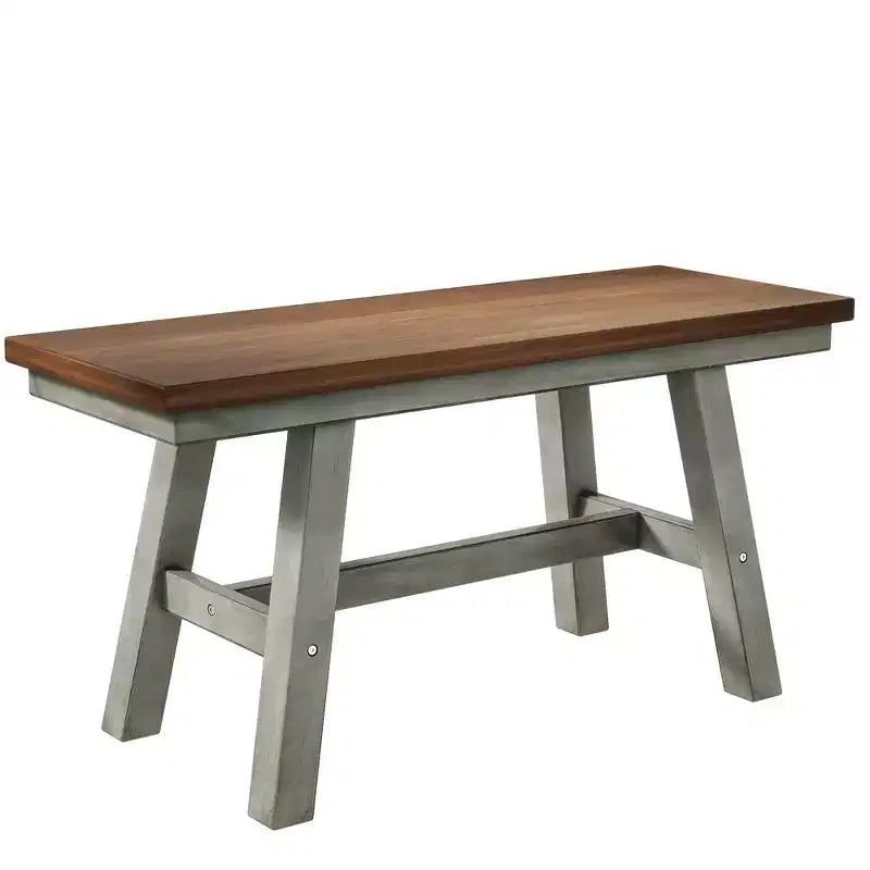 Table de Salle à Manger 6 Pièces en Bois pour 6 Personnes, Table de Cuisine Rectangulaire et 4 Chaises Latérales, Long Banc