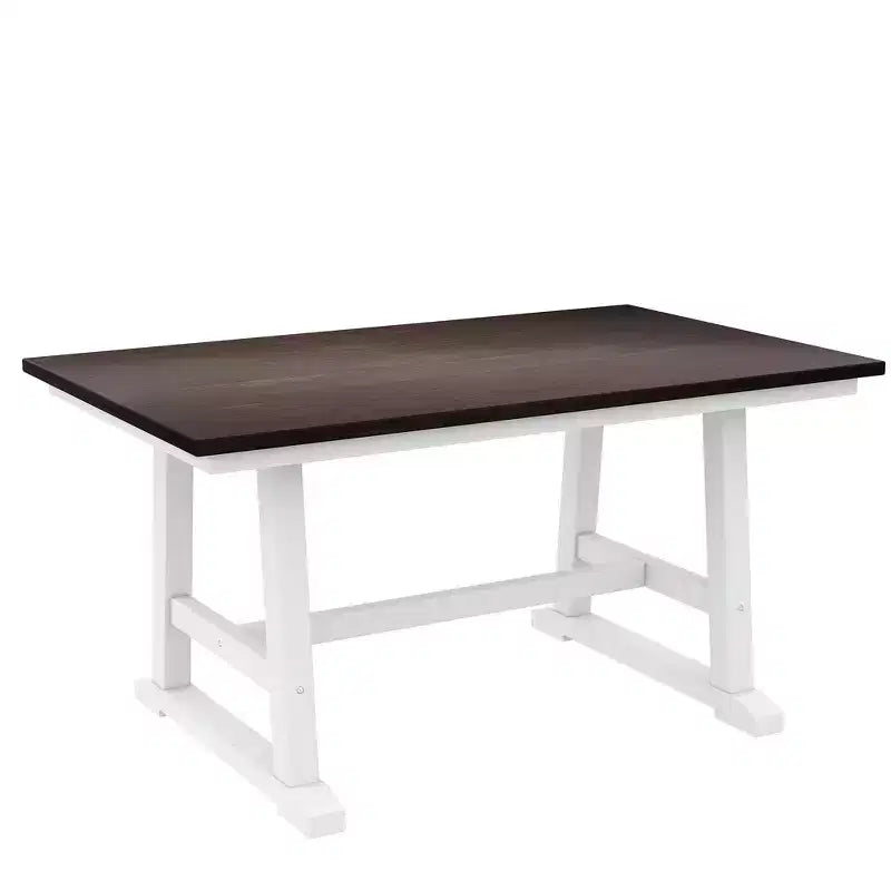 Table de Salle à Manger 6 Pièces en Bois pour 6 Personnes, Table de Cuisine Rectangulaire et 4 Chaises Latérales, Long Banc