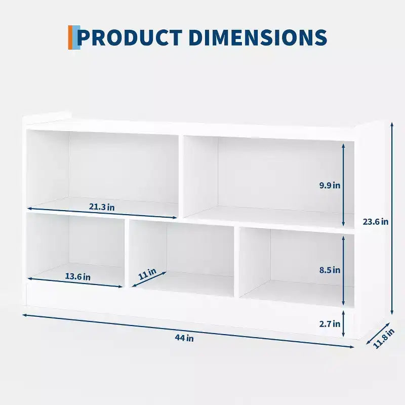 Organisateur de rangement de jouets en bois, rangement à 5 compartiments pour salle de classe pour organiser livres et jouets, étagère simple pour salle de jeux