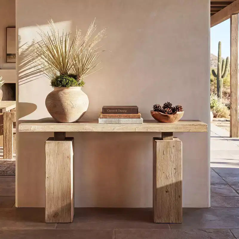 Table console Calder 45 en orme massif recyclé