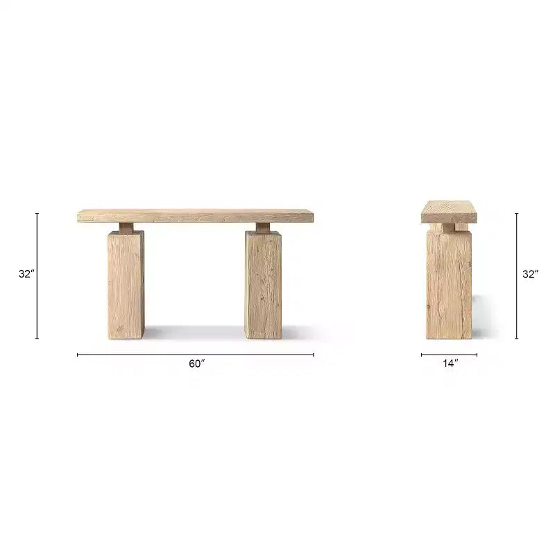 Table console Calder 45 en orme massif recyclé