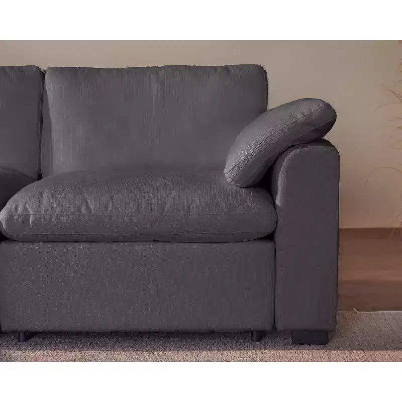 Grand canapé sectionnel modulaire Cloud pour salon, canapé confortable en duvet à assise large et profonde, structure en bois massif, assemblage sans outils