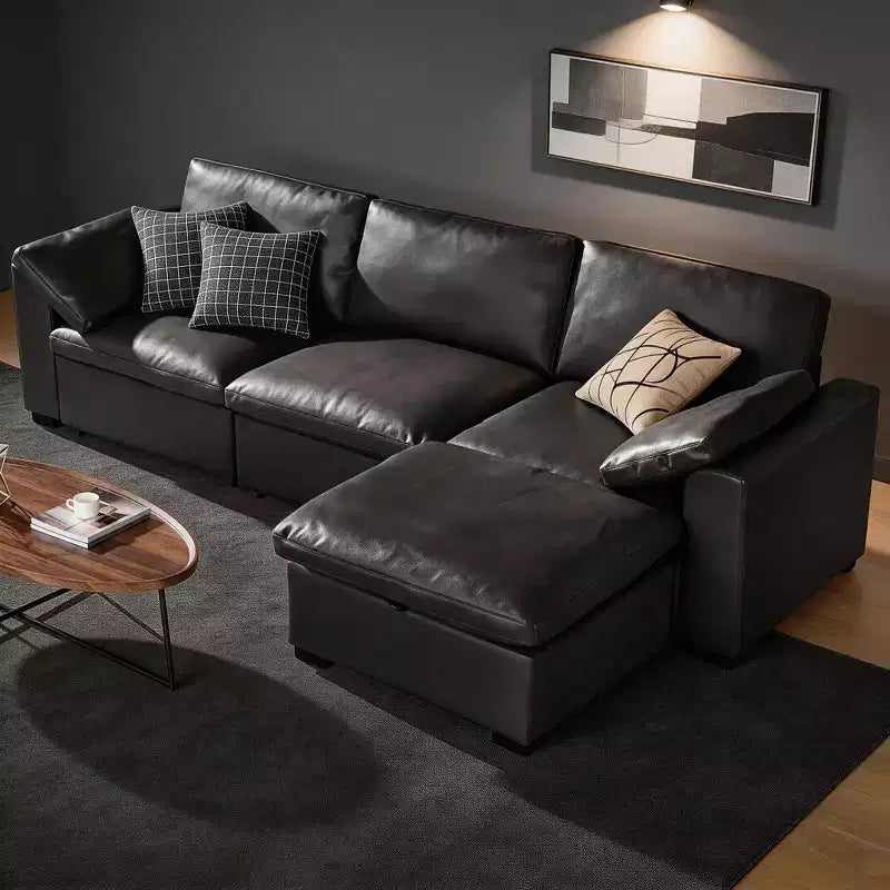 Grand canapé sectionnel modulaire Cloud pour salon, canapé confortable en duvet à assise large et profonde, structure en bois massif, assemblage sans outils
