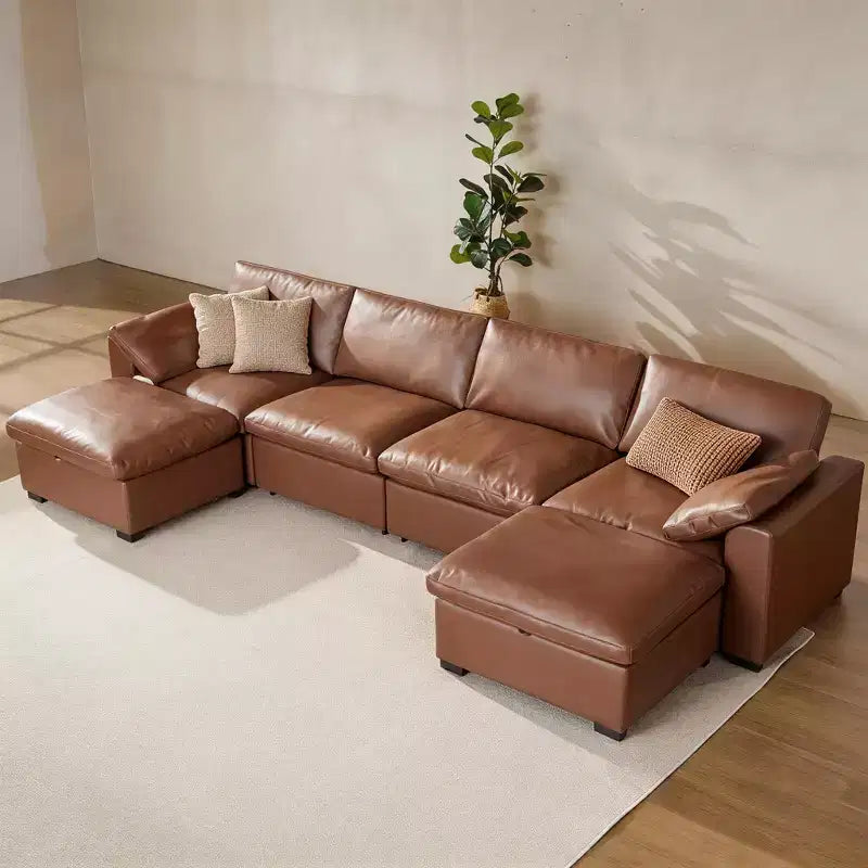 Grand canapé sectionnel modulaire Cloud pour salon, canapé confortable en duvet à assise large et profonde, structure en bois massif, assemblage sans outils