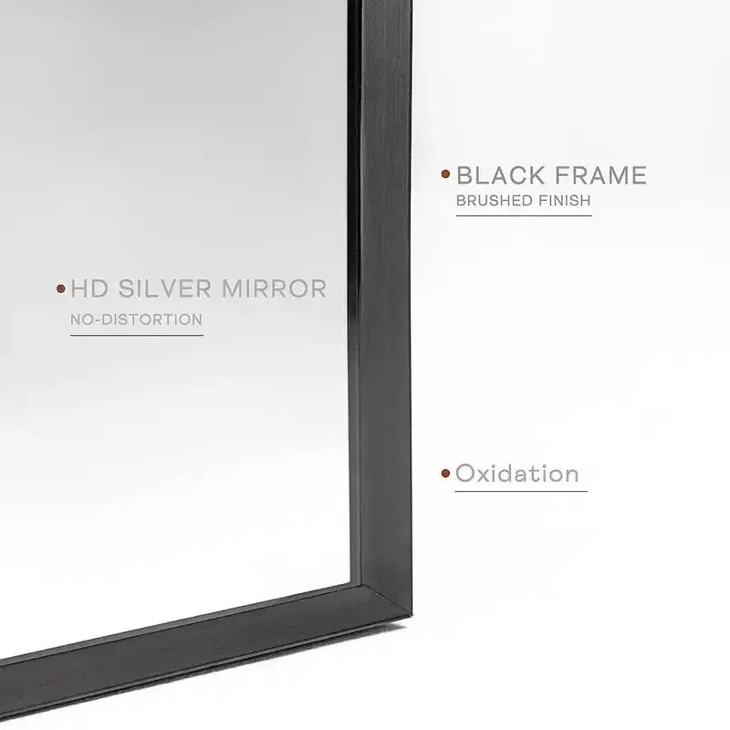 Miroir mural de salle de bain arqué en aluminium moderne Achara