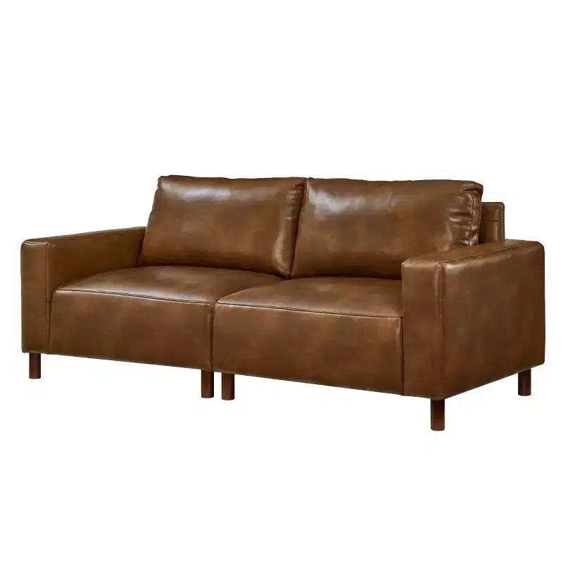 Melvin Causeuse Rembourrée en Faux Cuir Style Moderne du Milieu du Siècle 78,5