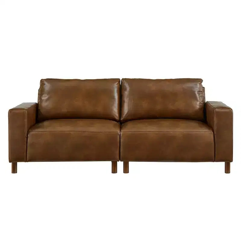 Melvin Causeuse Rembourrée en Faux Cuir Style Moderne du Milieu du Siècle 78,5