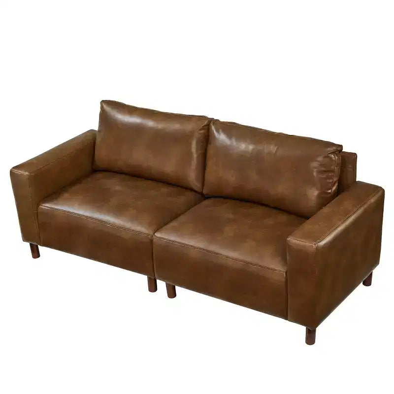 Melvin Causeuse Rembourrée en Faux Cuir Style Moderne du Milieu du Siècle 78,5