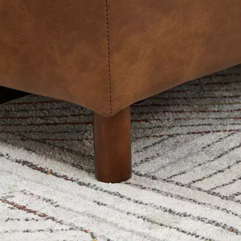 Melvin Causeuse Rembourrée en Faux Cuir Style Moderne du Milieu du Siècle 78,5