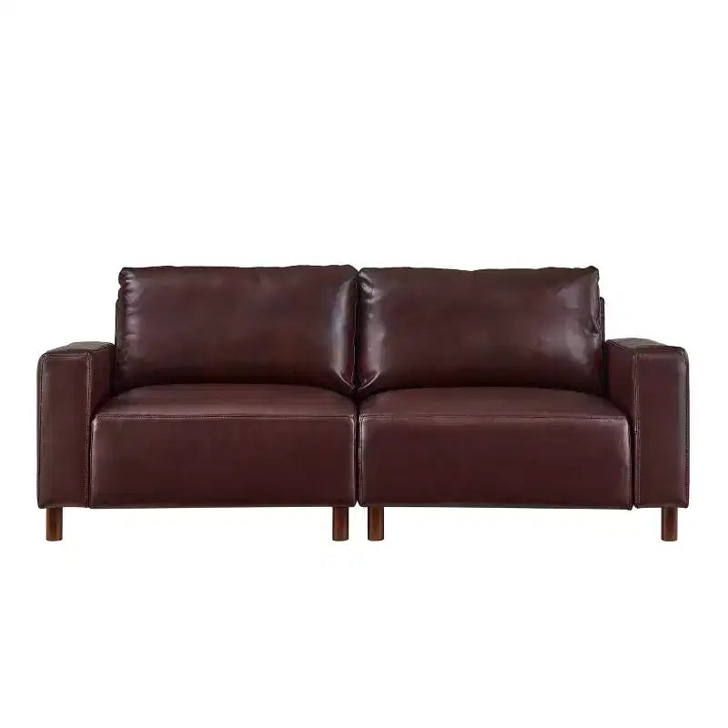 Melvin Causeuse Rembourrée en Faux Cuir Style Moderne du Milieu du Siècle 78,5
