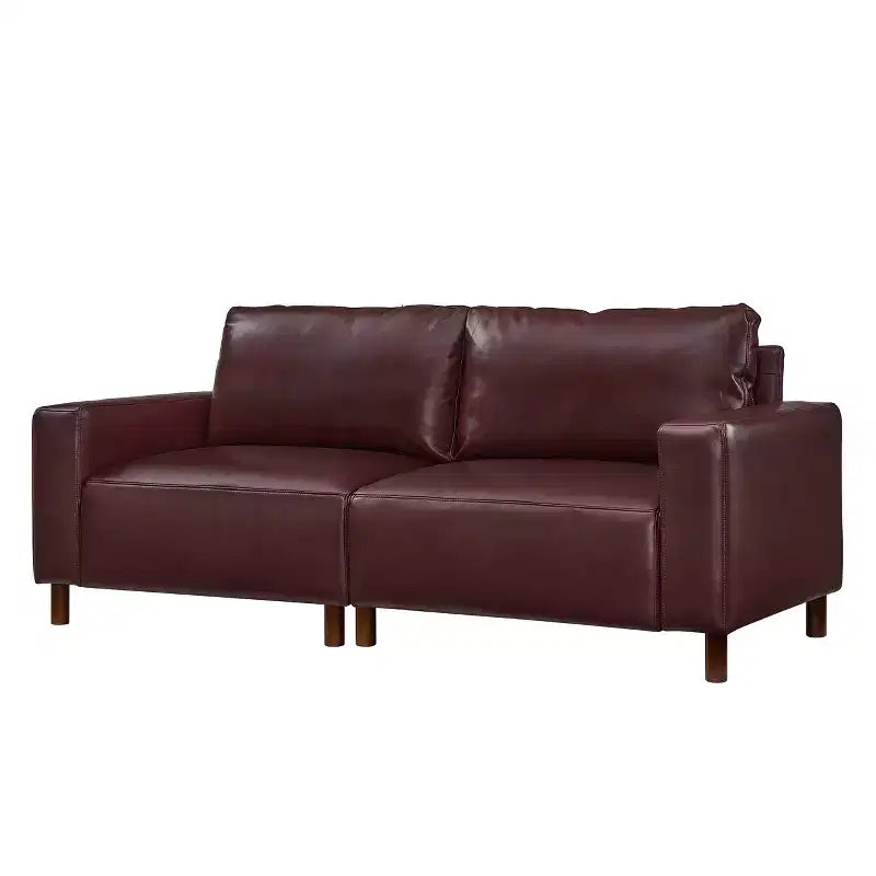 Melvin Causeuse Rembourrée en Faux Cuir Style Moderne du Milieu du Siècle 78,5