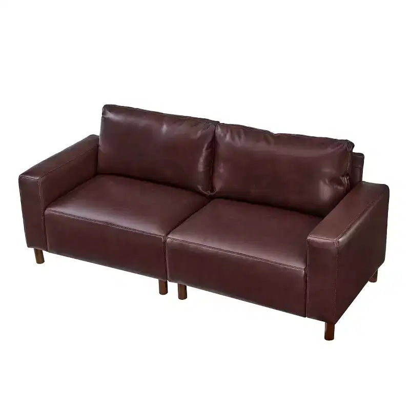 Melvin Causeuse Rembourrée en Faux Cuir Style Moderne du Milieu du Siècle 78,5