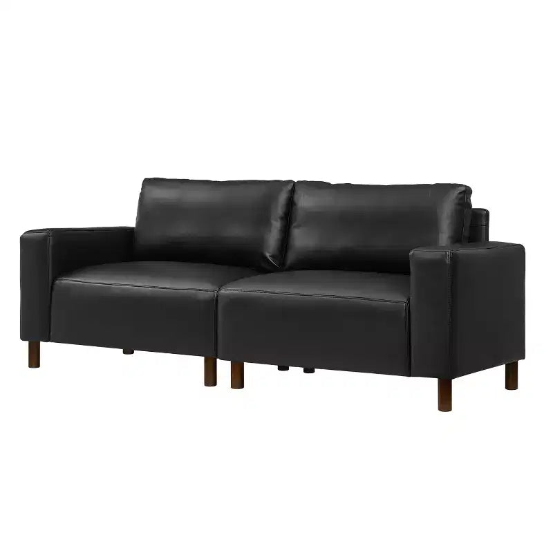 Melvin Causeuse Rembourrée en Faux Cuir Style Moderne du Milieu du Siècle 78,5
