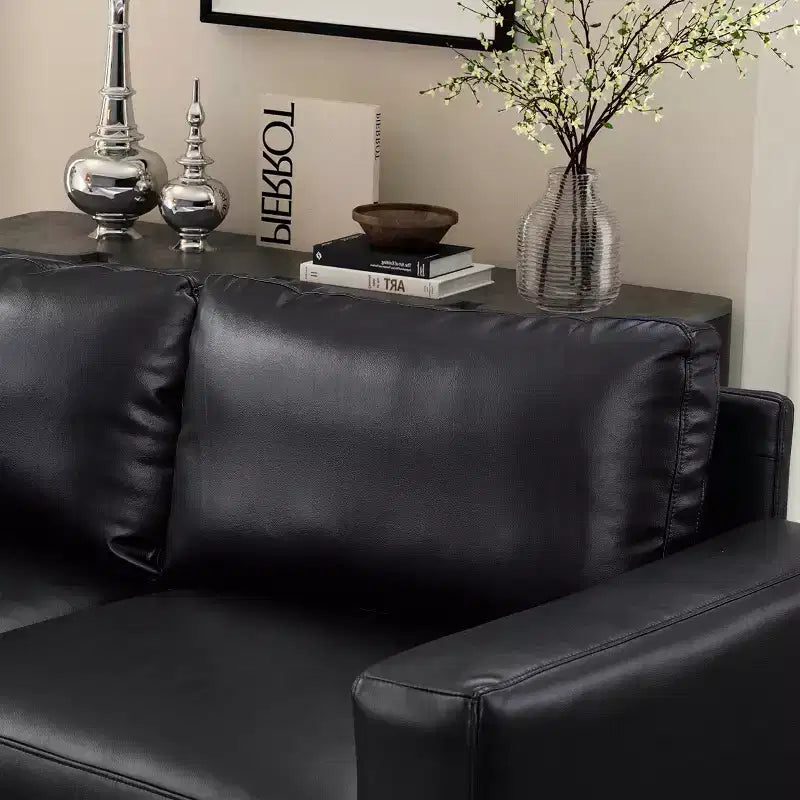 Melvin Causeuse Rembourrée en Faux Cuir Style Moderne du Milieu du Siècle 78,5
