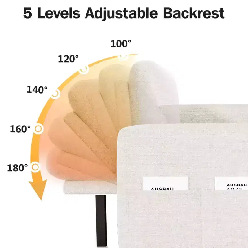 Canapé-lit convertible 2-en-1 avec méridienne de rangement, sectionnel en chenille avec ports USB pour salon