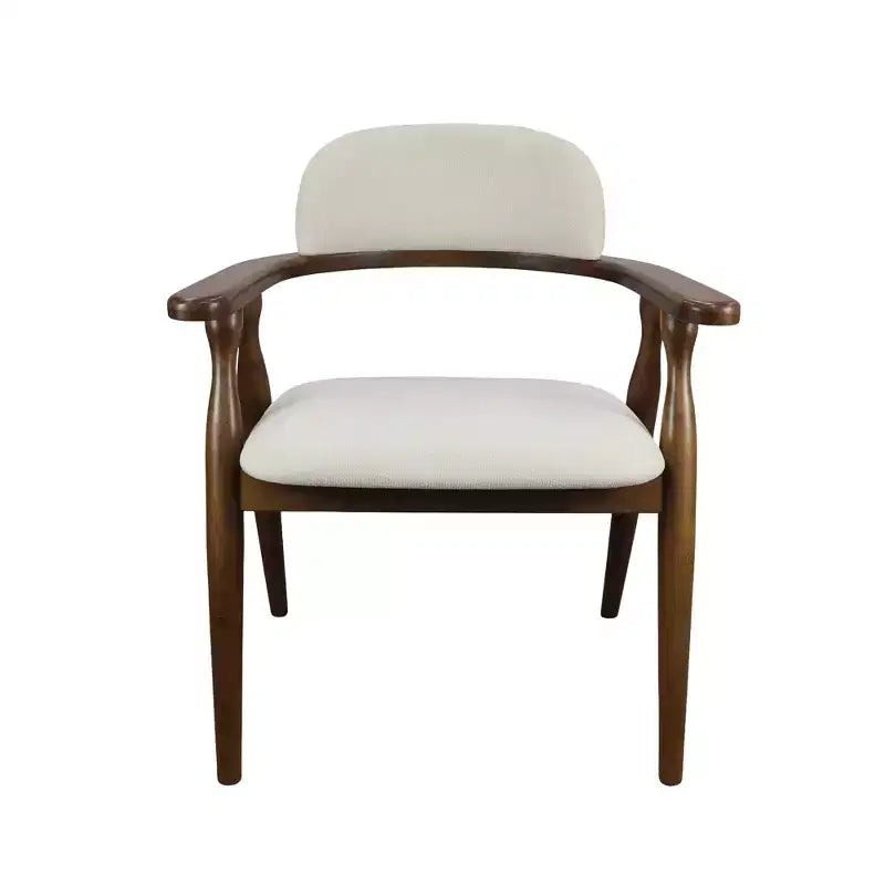Chaises de salle à manger tapissées en hévéa Cedric Farmhouse avec dossier incurvé