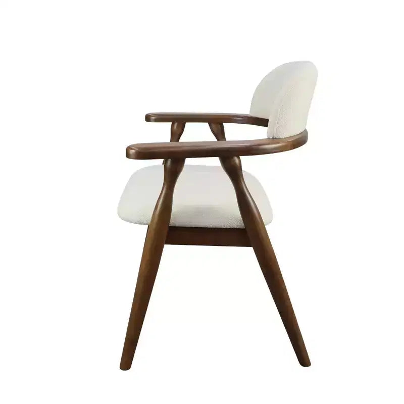 Chaises de salle à manger tapissées en hévéa Cedric Farmhouse avec dossier incurvé
