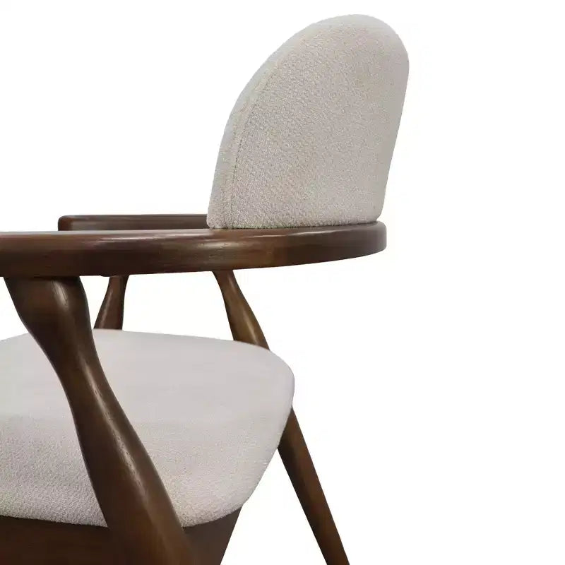 Chaises de salle à manger tapissées en hévéa Cedric Farmhouse avec dossier incurvé