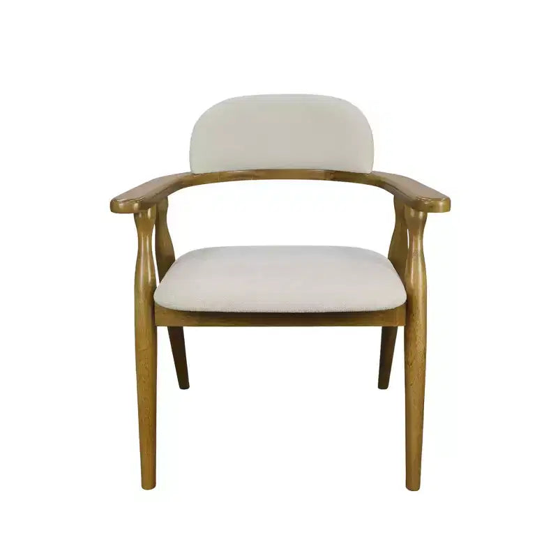 Chaises de salle à manger tapissées en hévéa Cedric Farmhouse avec dossier incurvé