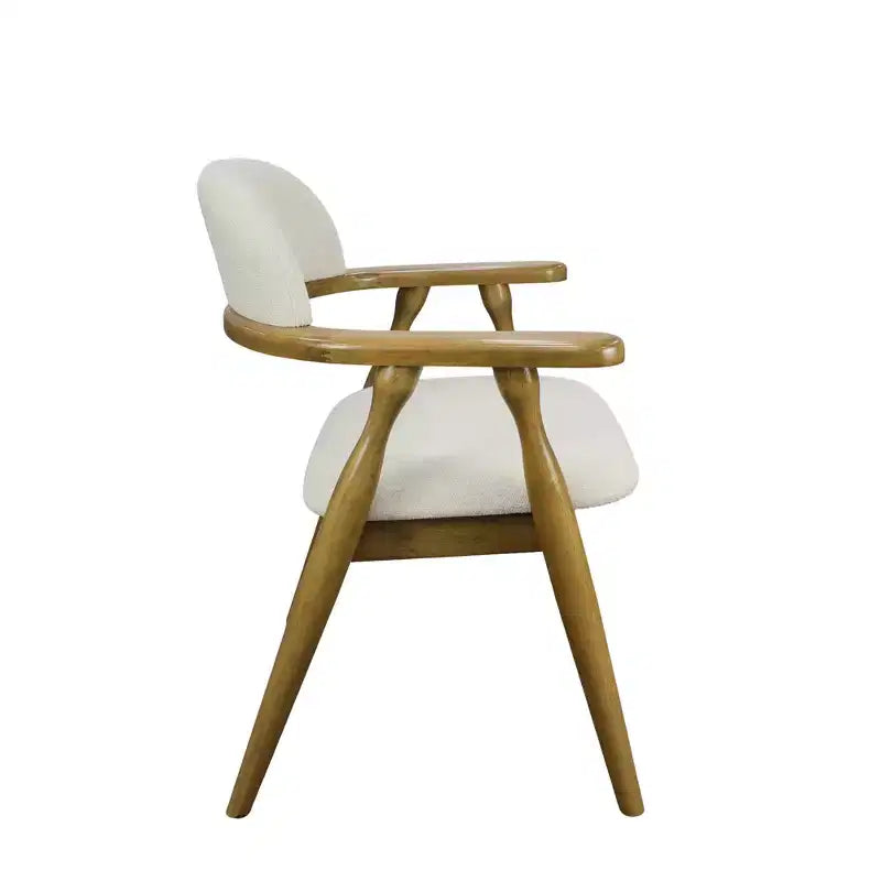Chaises de salle à manger tapissées en hévéa Cedric Farmhouse avec dossier incurvé