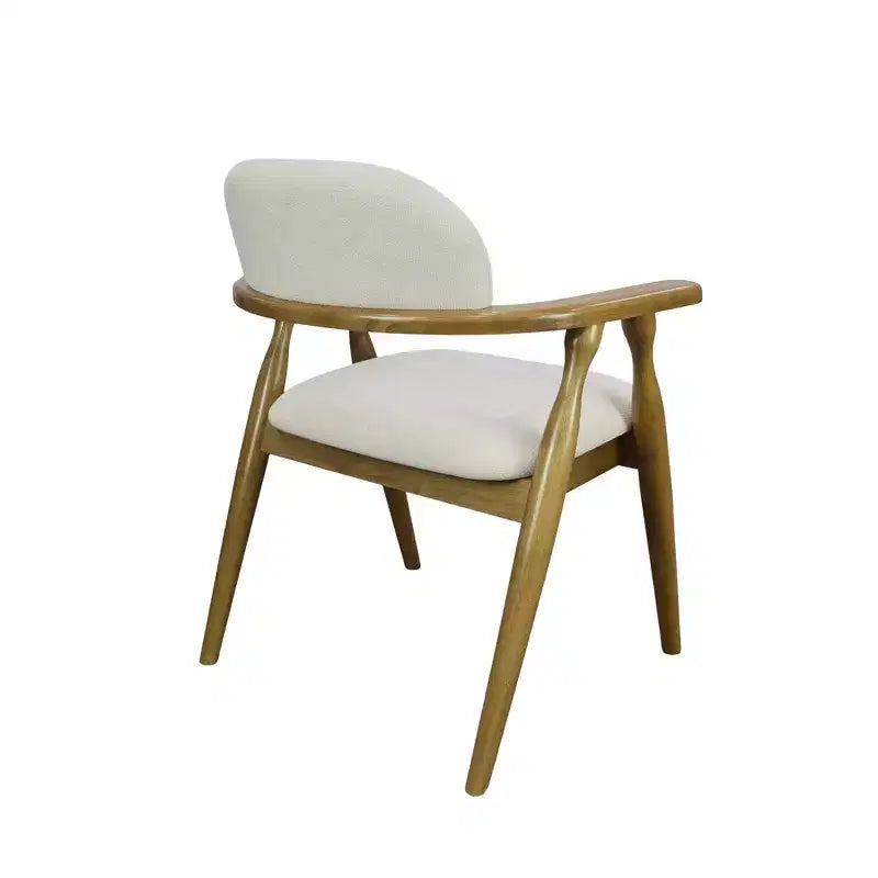 Chaises de salle à manger tapissées en hévéa Cedric Farmhouse avec dossier incurvé
