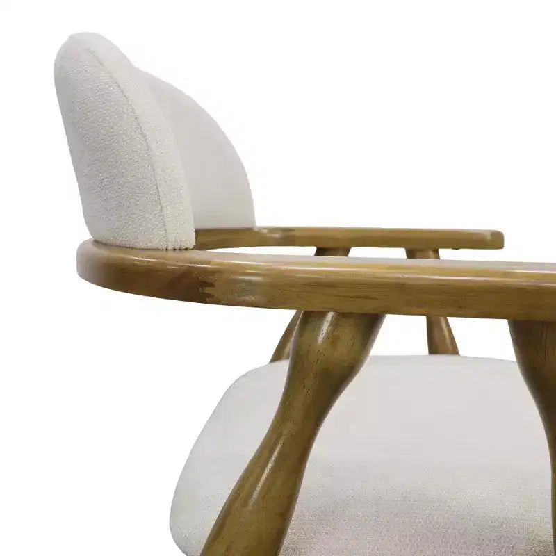 Chaises de salle à manger tapissées en hévéa Cedric Farmhouse avec dossier incurvé