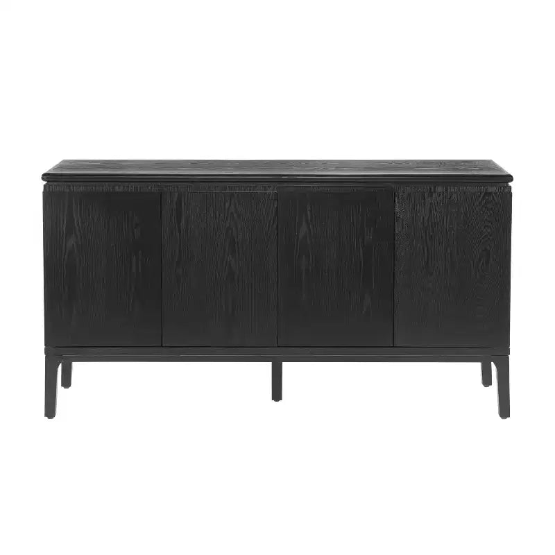 Buffet moderne Andy 59'' à 4 portes avec pieds en bois d'hévéa