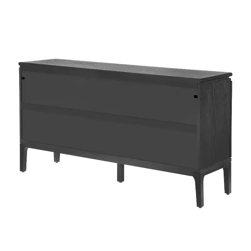 Buffet moderne Andy 59'' à 4 portes avec pieds en bois d'hévéa