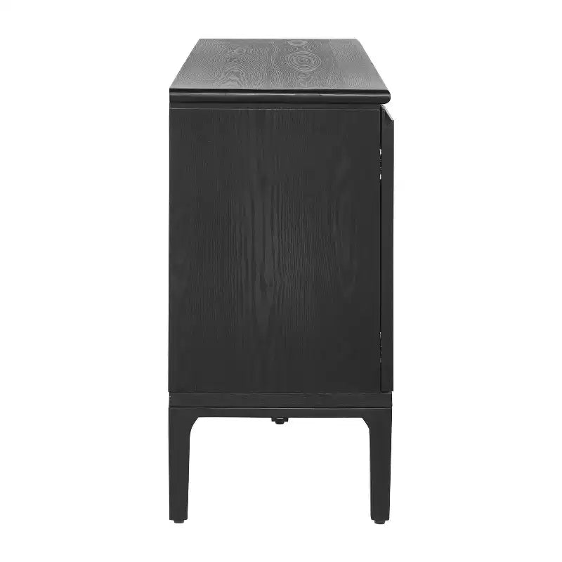 Buffet moderne Andy 59'' à 4 portes avec pieds en bois d'hévéa