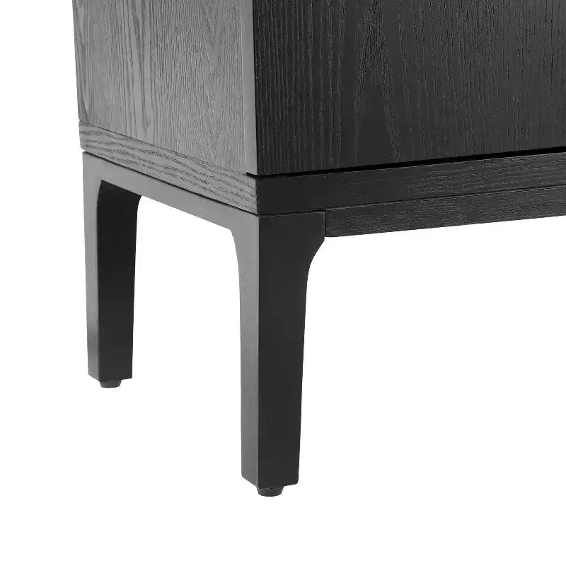 Buffet moderne Andy 59'' à 4 portes avec pieds en bois d'hévéa