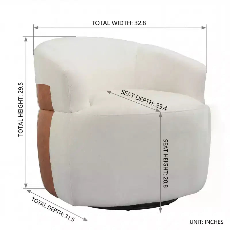 Fauteuil d'appoint pivotant moderne Suroi avec structure en bois et pieds en métal