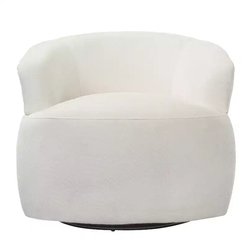 Fauteuil d'appoint pivotant moderne Suroi avec structure en bois et pieds en métal